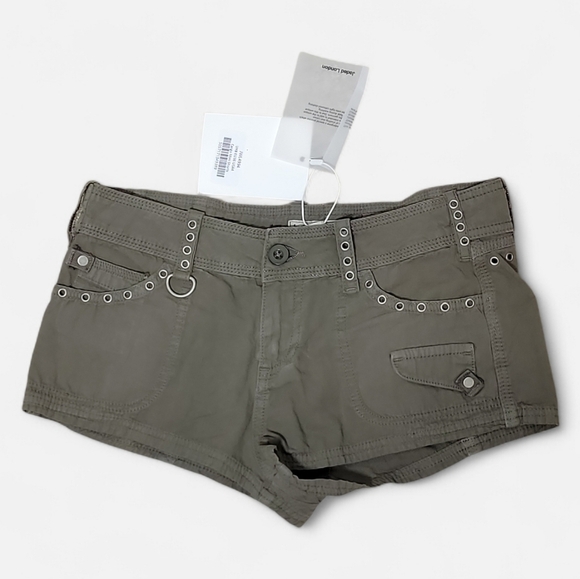 NWT $125 JADED LONDON Cargo Mini Short In Khaki Hot Shorts - Picture 5 of 7